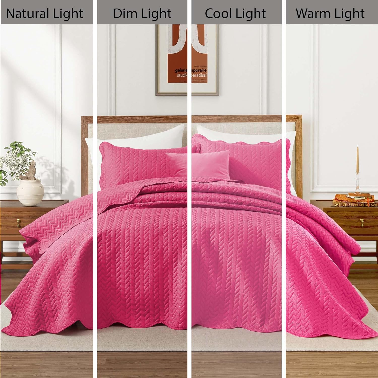 IR Imperial Rooms Twin Quilt Bedding Set Size (68” x 86”) + 1 Pillow Shams (20” x 26” + 2”) - 2 Pcs All Season Lightweight Reversible Microfiber Coverlet Floral Embossed Quilt Bedspread (Burgundy)