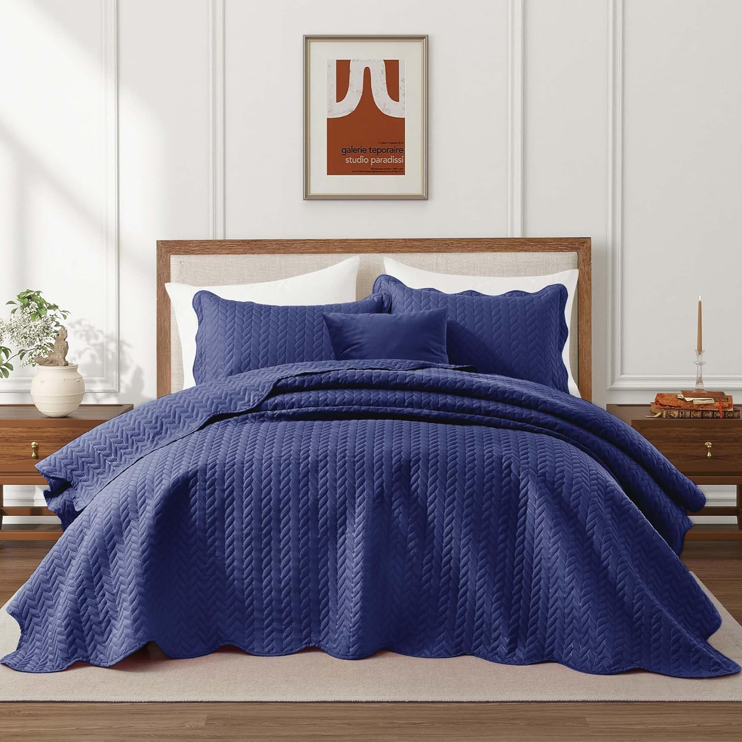 IR Imperial Rooms Twin Quilt Bedding Set Size (68” x 86”) + 1 Pillow Shams (20” x 26” + 2”) - 2 Pcs All Season Lightweight Reversible Microfiber Coverlet Floral Embossed Quilt Bedspread (Burgundy)