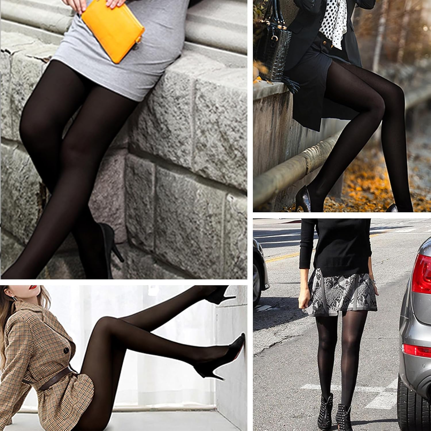 Fleece Lined Tights Sheer Women - Fake Translucent Warm Pantyhose Leggings Sheer Thick Tights for Winter