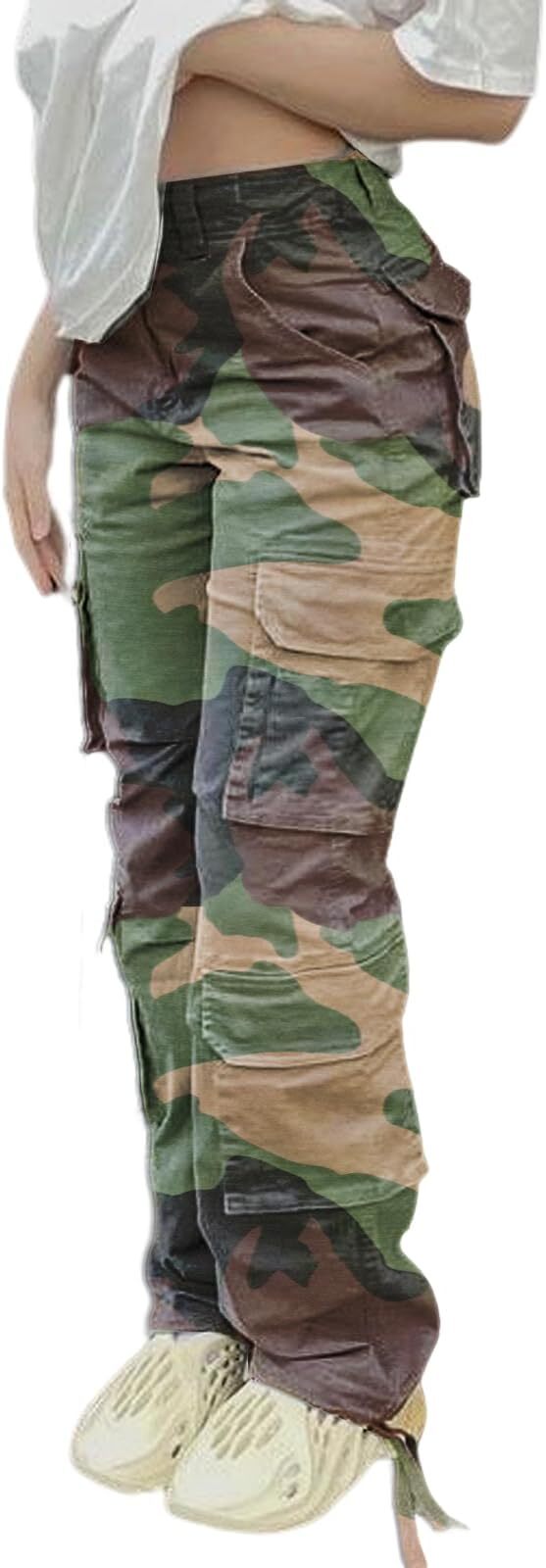 🔥8 Packs Only $25.98 🔥High Waisted Cargo Pants for Women with Pockets Streetwear