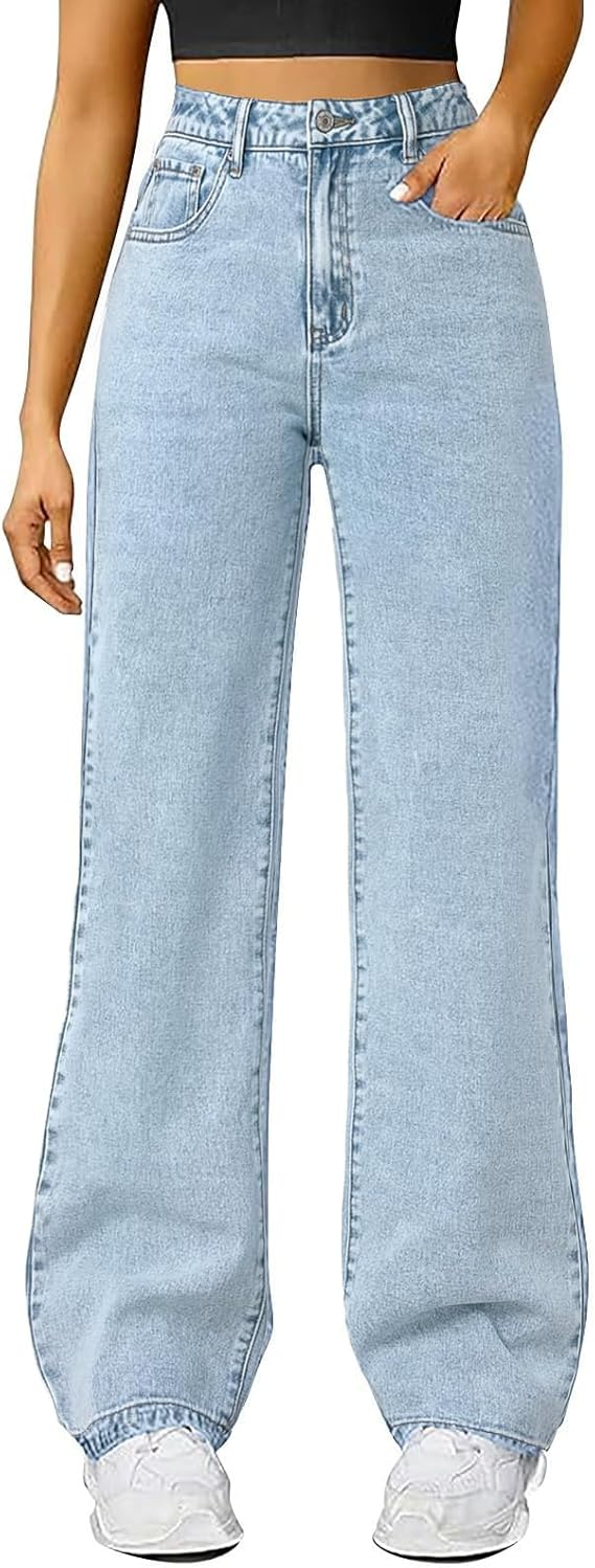🔥18-Pack Today Only $35.98🔥Women's Trendy Denim High Waist Multi-Pocket Wide Leg Jeans