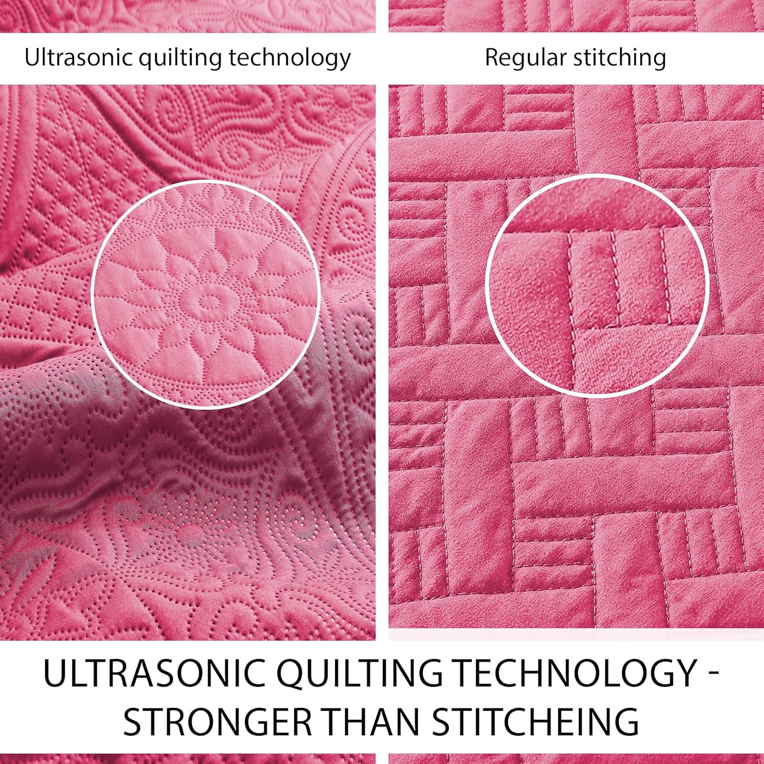 IR Imperial Rooms Twin Quilt Bedding Set Size (68” x 86”) + 1 Pillow Shams (20” x 26” + 2”) - 2 Pcs All Season Lightweight Reversible Microfiber Coverlet Floral Embossed Quilt Bedspread (Burgundy)