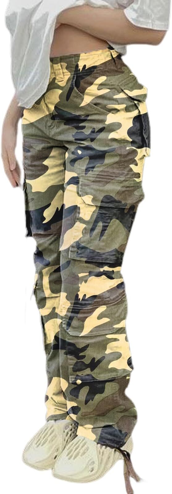 🔥8 Packs Only $25.98 🔥High Waisted Cargo Pants for Women with Pockets Streetwear