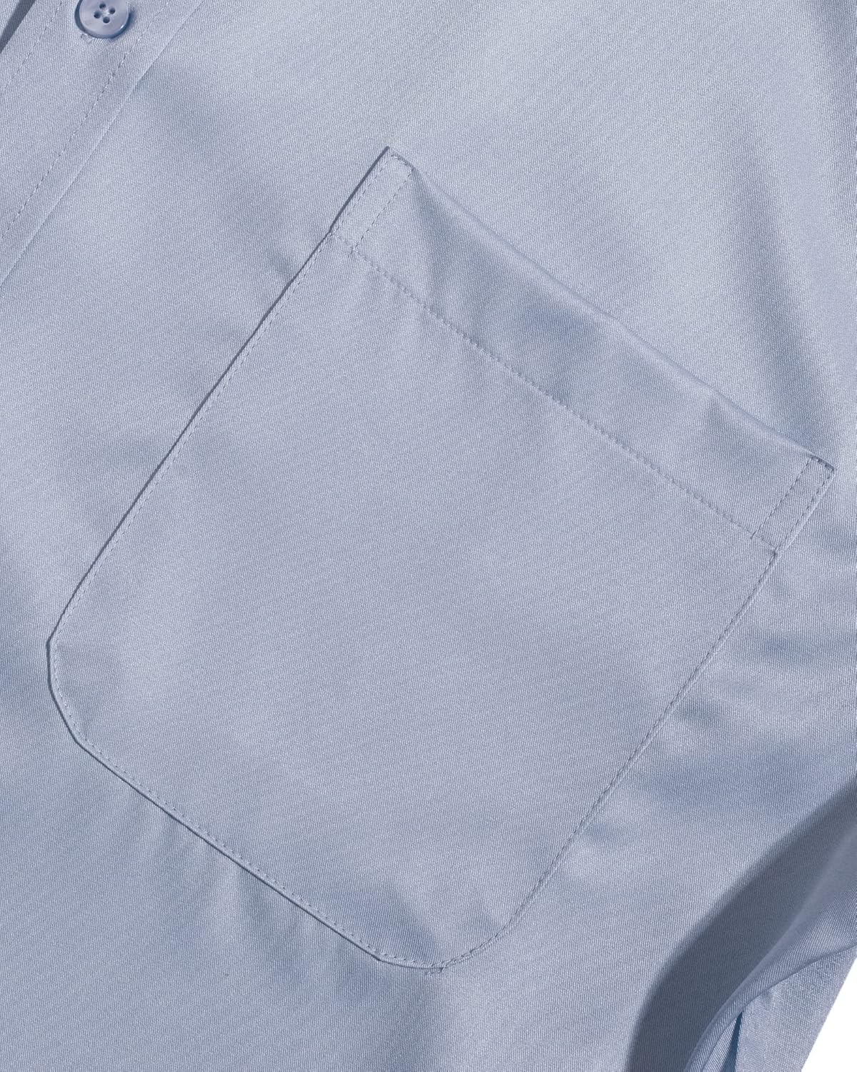 Alimens & Gentle Men's Dress Shirts Long Sleeve Wrinkle-Free Stretch Shirts Solid Formal Button Down Shirt with Pocket