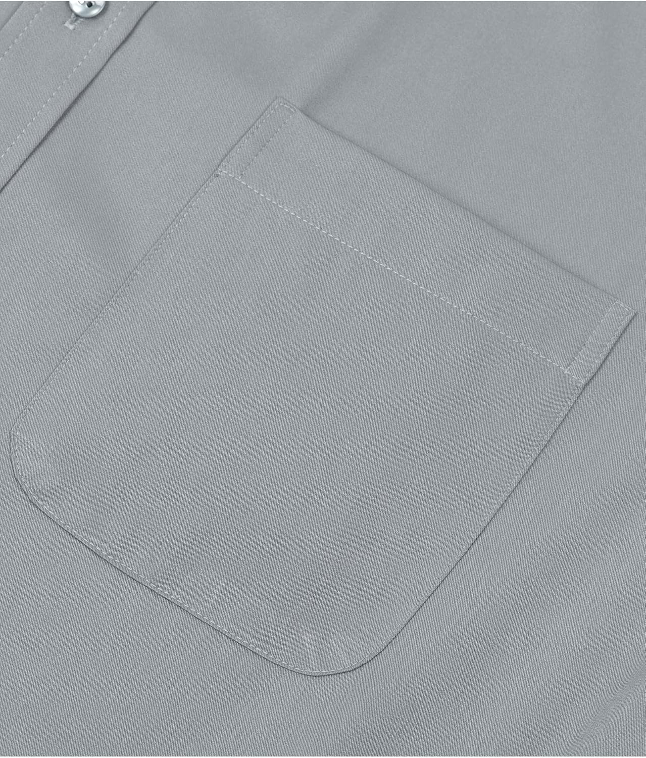Alimens & Gentle Men's Dress Shirts Long Sleeve Wrinkle-Free Stretch Shirts Solid Formal Button Down Shirt with Pocket