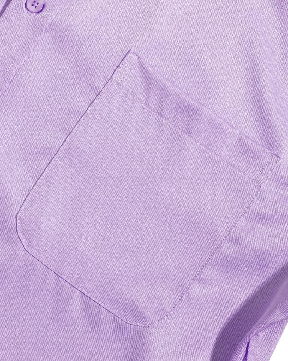 Alimens & Gentle Men's Dress Shirts Long Sleeve Wrinkle-Free Stretch Shirts Solid Formal Button Down Shirt with Pocket