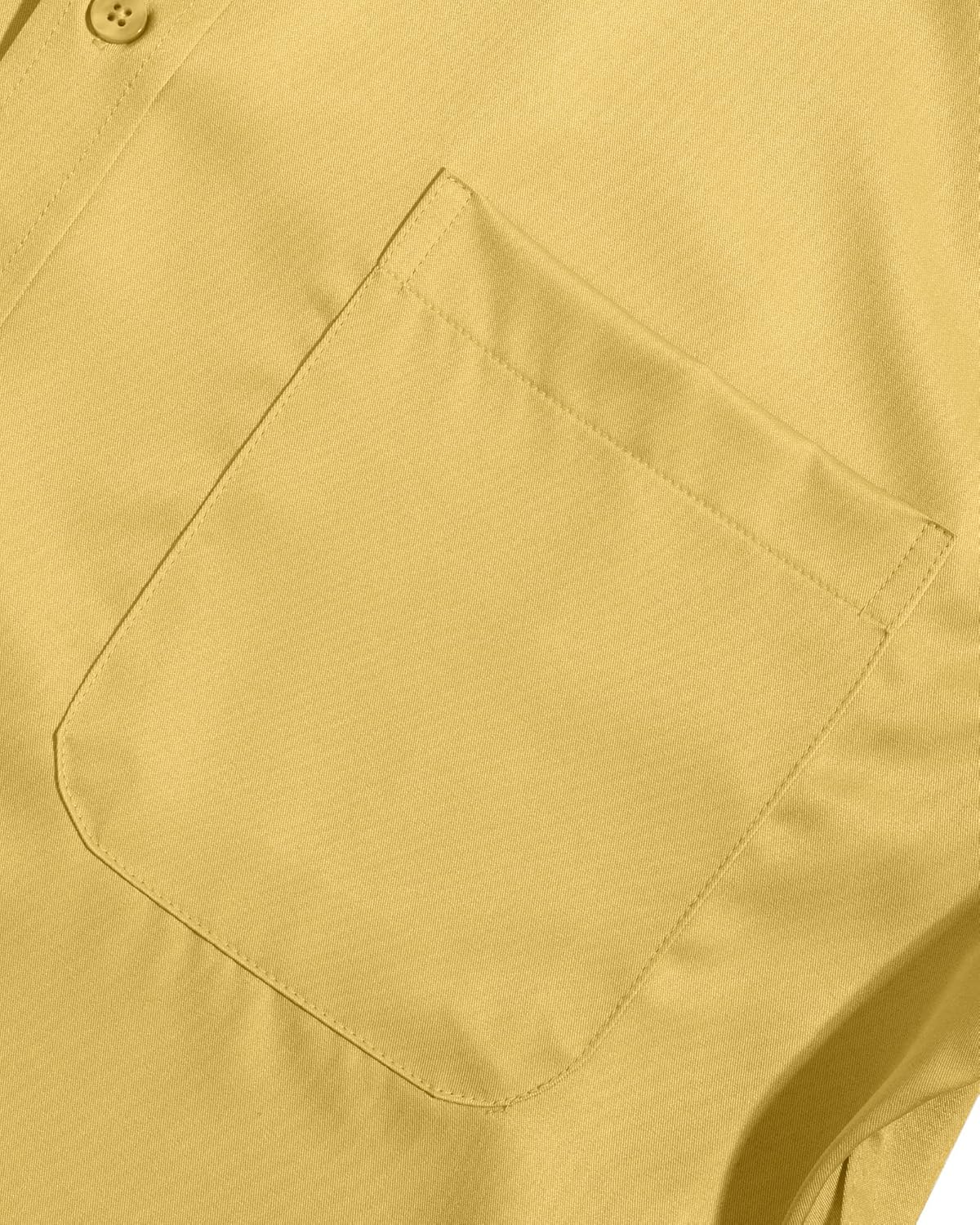 Alimens & Gentle Men's Dress Shirts Long Sleeve Wrinkle-Free Stretch Shirts Solid Formal Button Down Shirt with Pocket