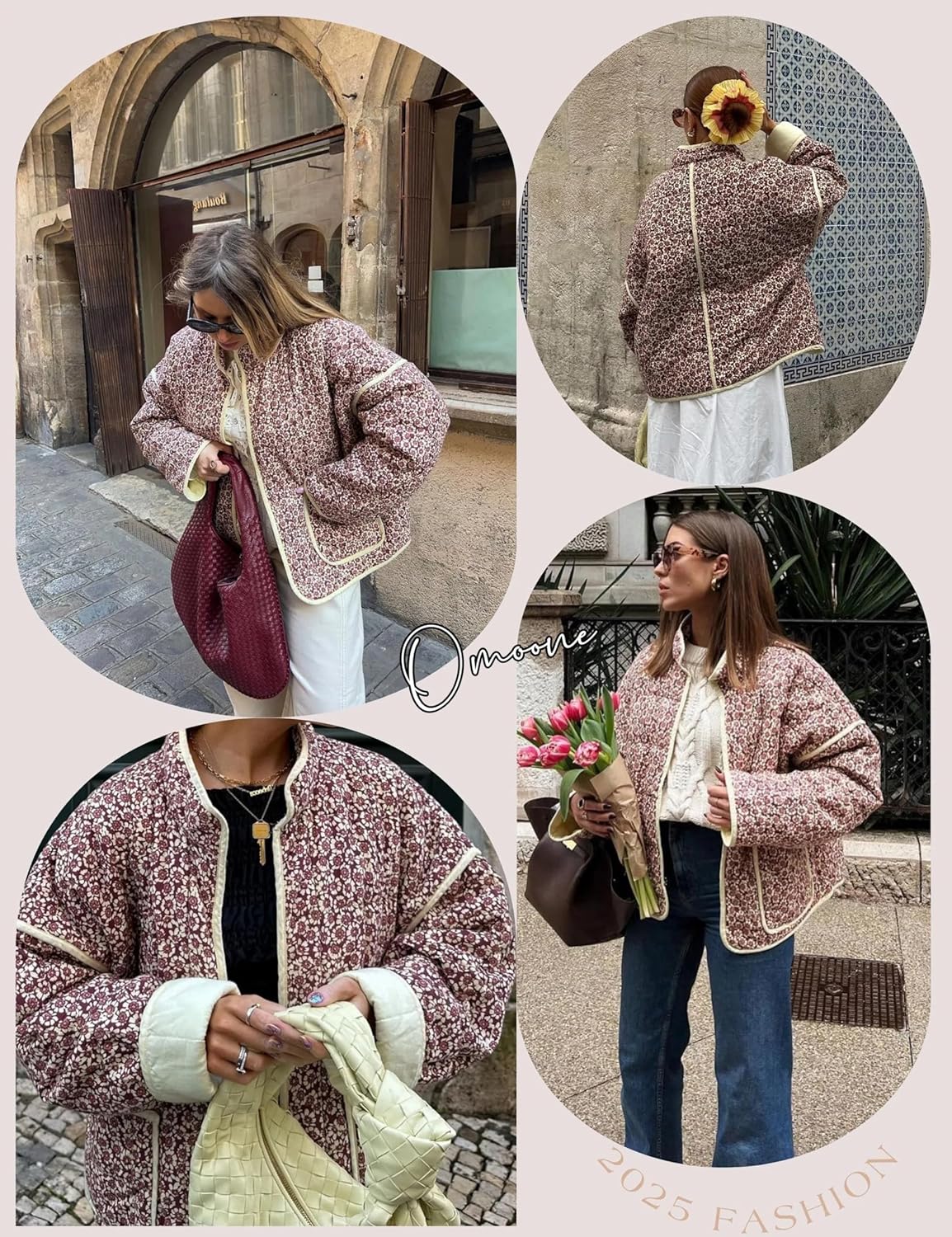 Women's Ditsy Floral Print Drop Shoulder Coat