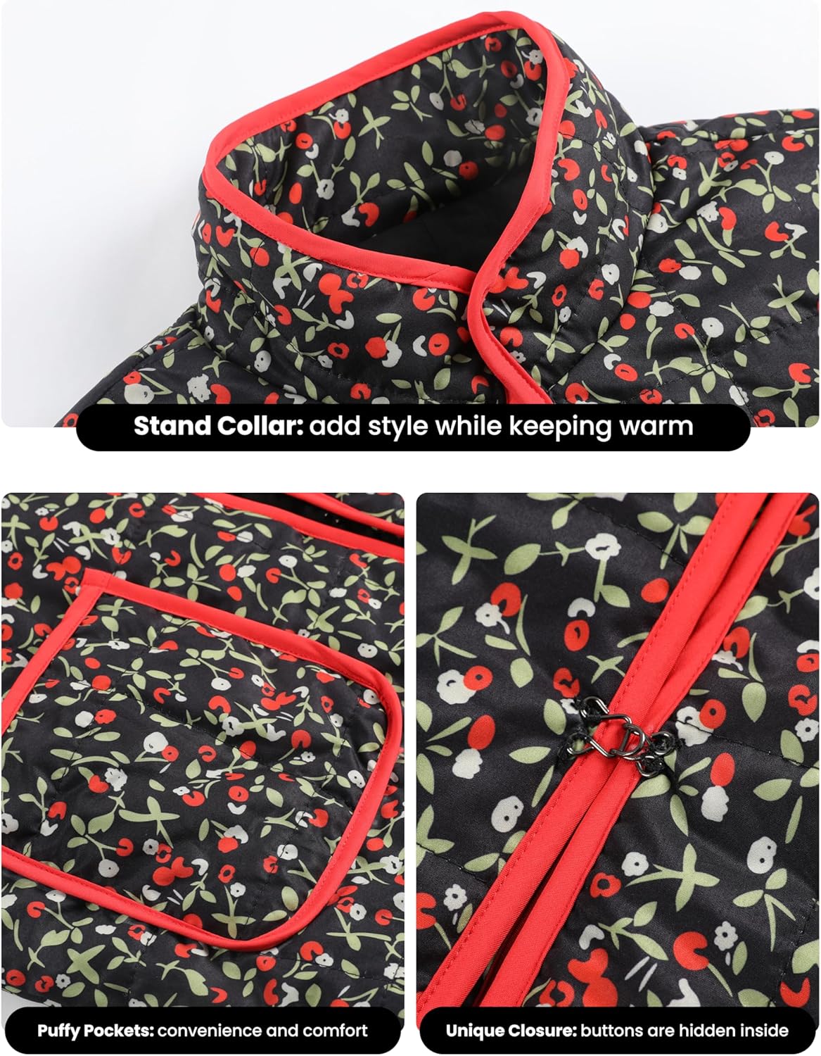 Women's Ditsy Floral Print Drop Shoulder Coat