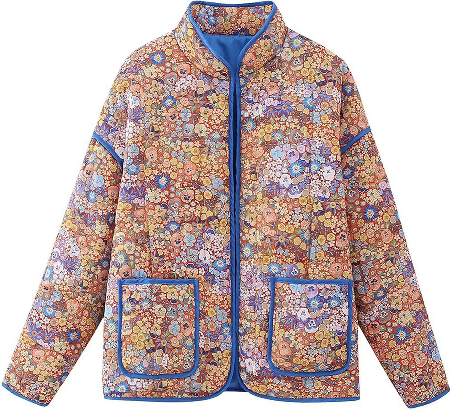 Women's Ditsy Floral Print Drop Shoulder Coat