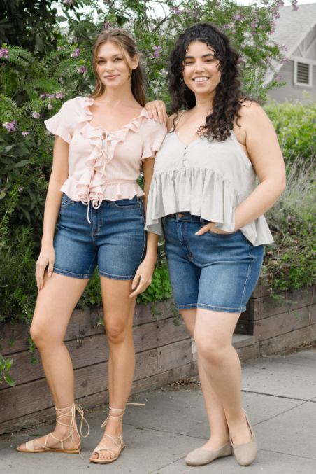 Tummy Control Stretchy Denim Jeans Shorts