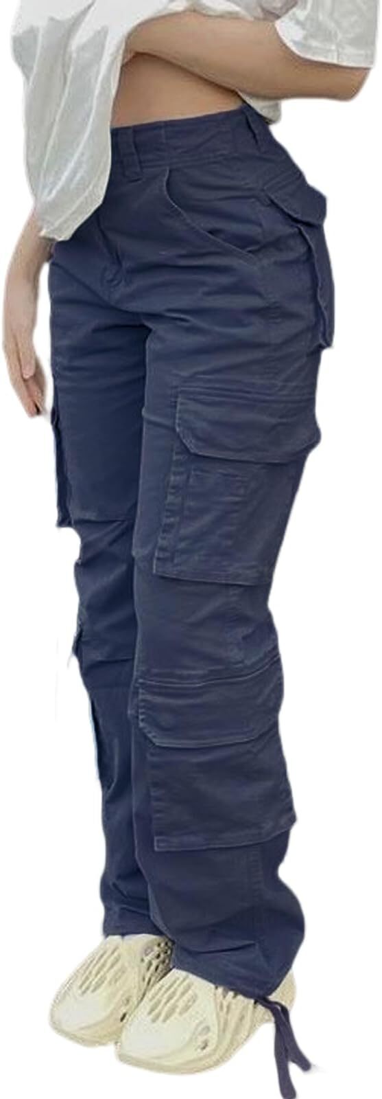 🔥8 Packs Only $25.98 🔥High Waisted Cargo Pants for Women with Pockets Streetwear