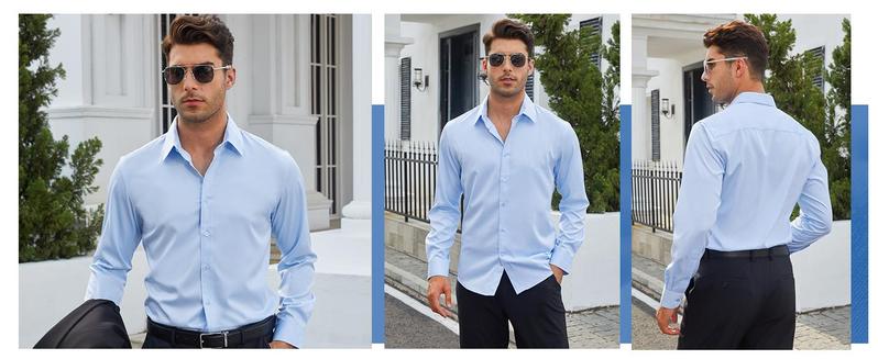 3-Pack Alimens & Gentle Stain Sheild  Dress Shirts for Men Slim Fit Mens Dress Shirts Long Sleeve Button Down Shirt Men Shirts