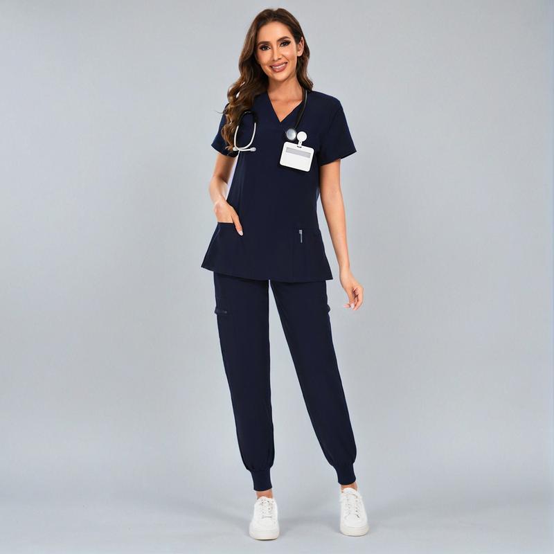 🔥8-PACK ONLY $25.98🔥Women's Vitality Set - Stretch V-Neck Scrub Top and Jogger Pants