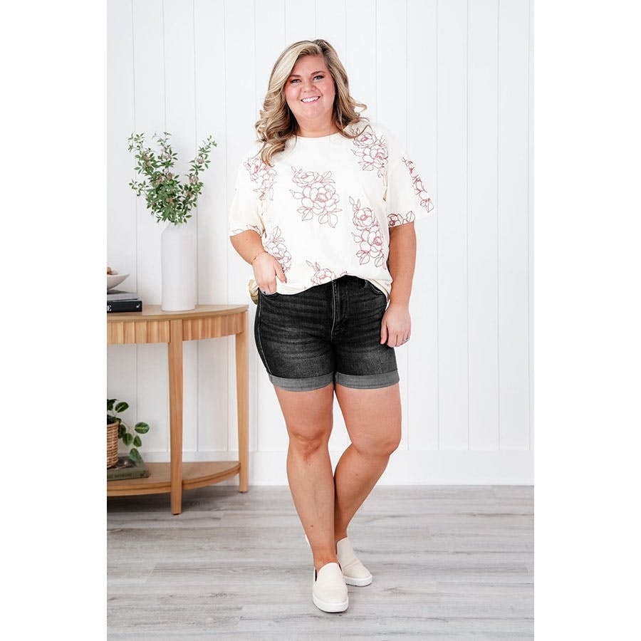 Tummy Control Stretchy Denim Jeans Shorts