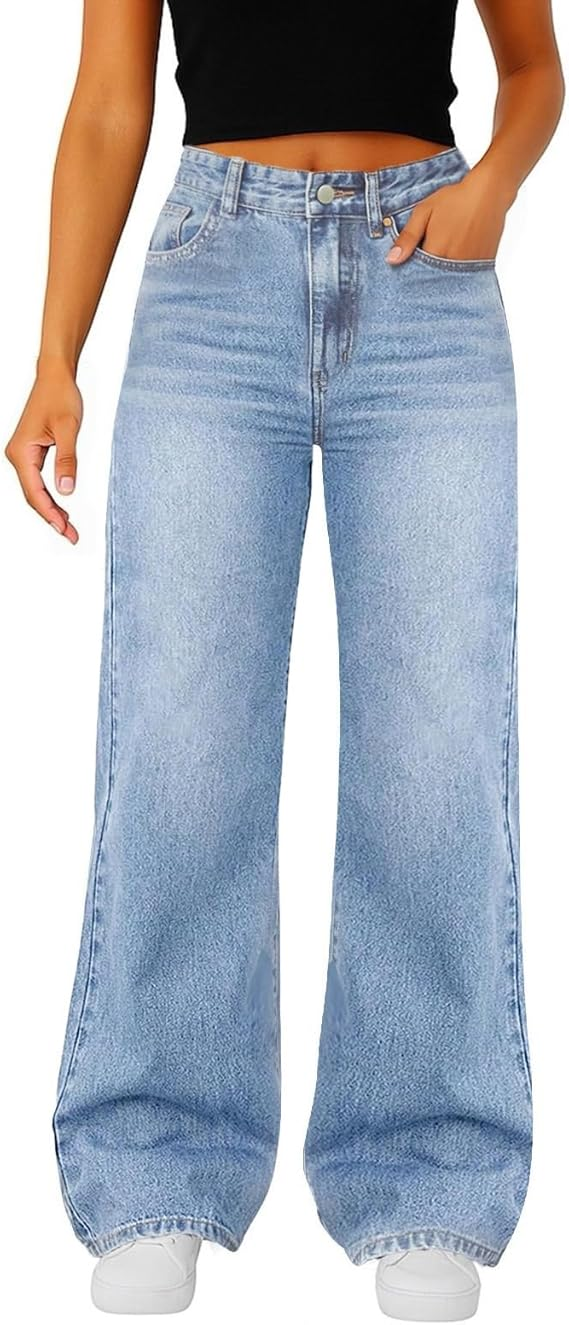 🔥18-Pack Today Only $35.98🔥Women's Trendy Denim High Waist Multi-Pocket Wide Leg Jeans