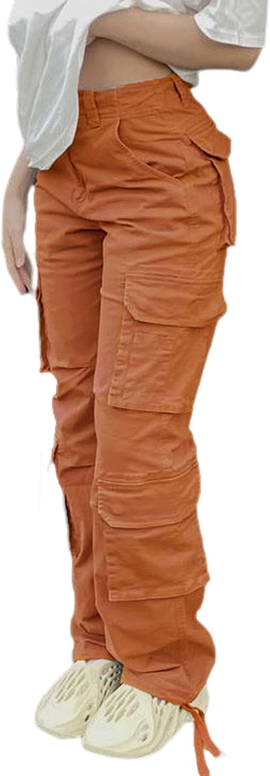 🔥8 Packs Only $25.98 🔥High Waisted Cargo Pants for Women with Pockets Streetwear
