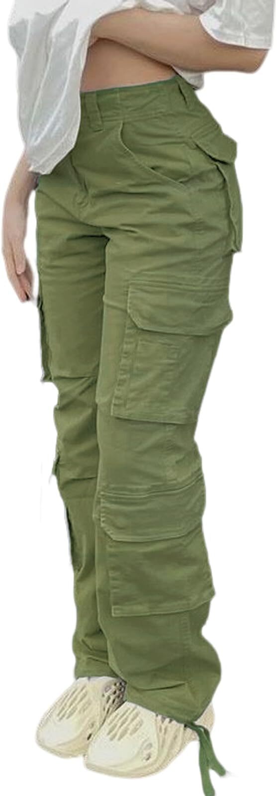 🔥8 Packs Only $25.98 🔥High Waisted Cargo Pants for Women with Pockets Streetwear
