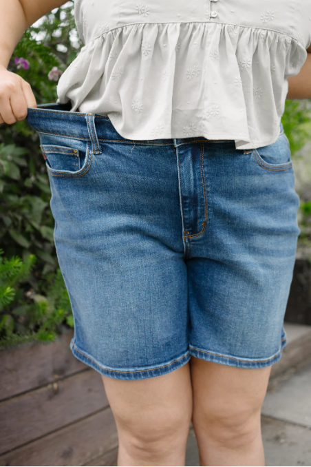 Tummy Control Stretchy Denim Jeans Shorts