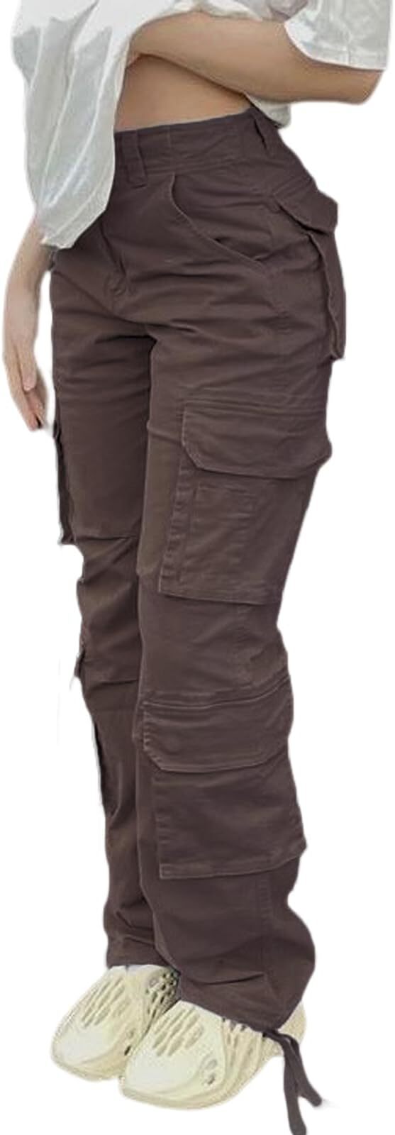 🔥8 Packs Only $25.98 🔥High Waisted Cargo Pants for Women with Pockets Streetwear