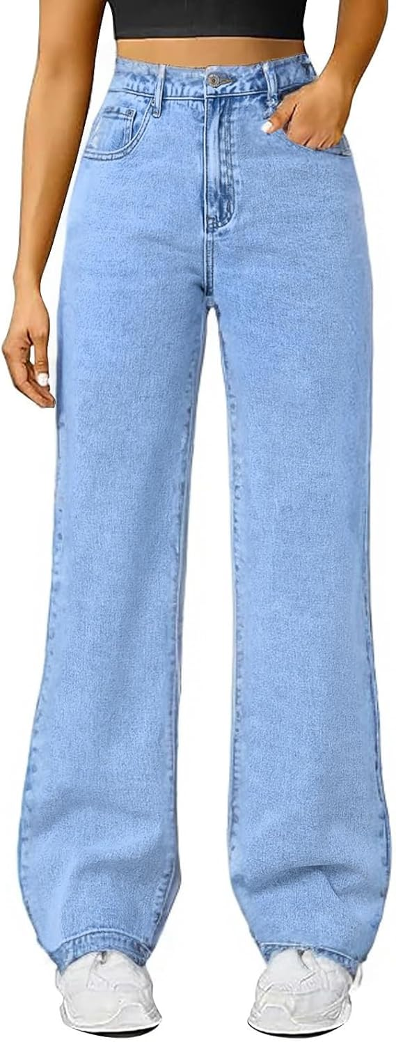 🔥18-Pack Today Only $35.98🔥Women's Trendy Denim High Waist Multi-Pocket Wide Leg Jeans