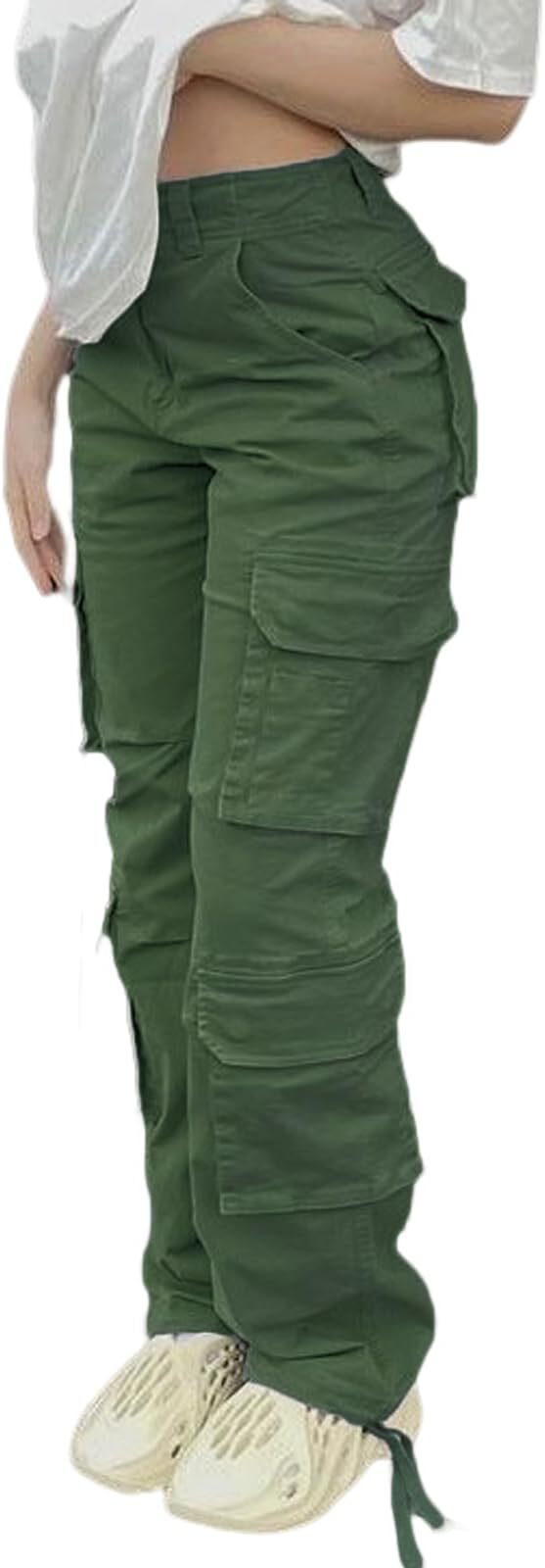 🔥8 Packs Only $25.98 🔥High Waisted Cargo Pants for Women with Pockets Streetwear