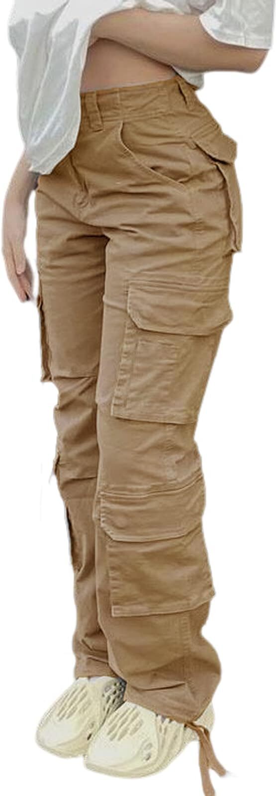 🔥8 Packs Only $25.98 🔥High Waisted Cargo Pants for Women with Pockets Streetwear