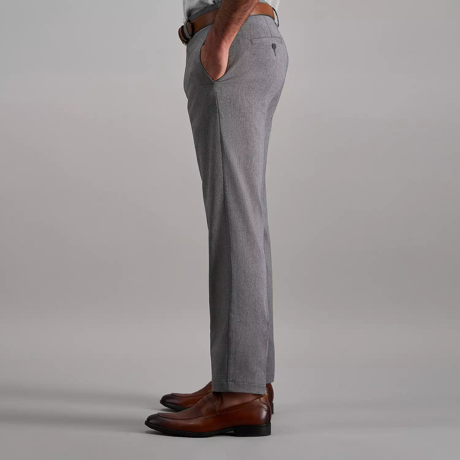Alimens & Gentle Men's Stretch Dress Pants Expandable Waistband Flat Front Casual Pants
