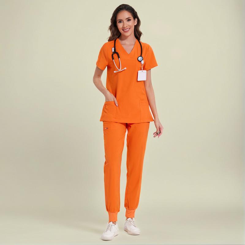 🔥8-PACK ONLY $25.98🔥Women's Vitality Set - Stretch V-Neck Scrub Top and Jogger Pants
