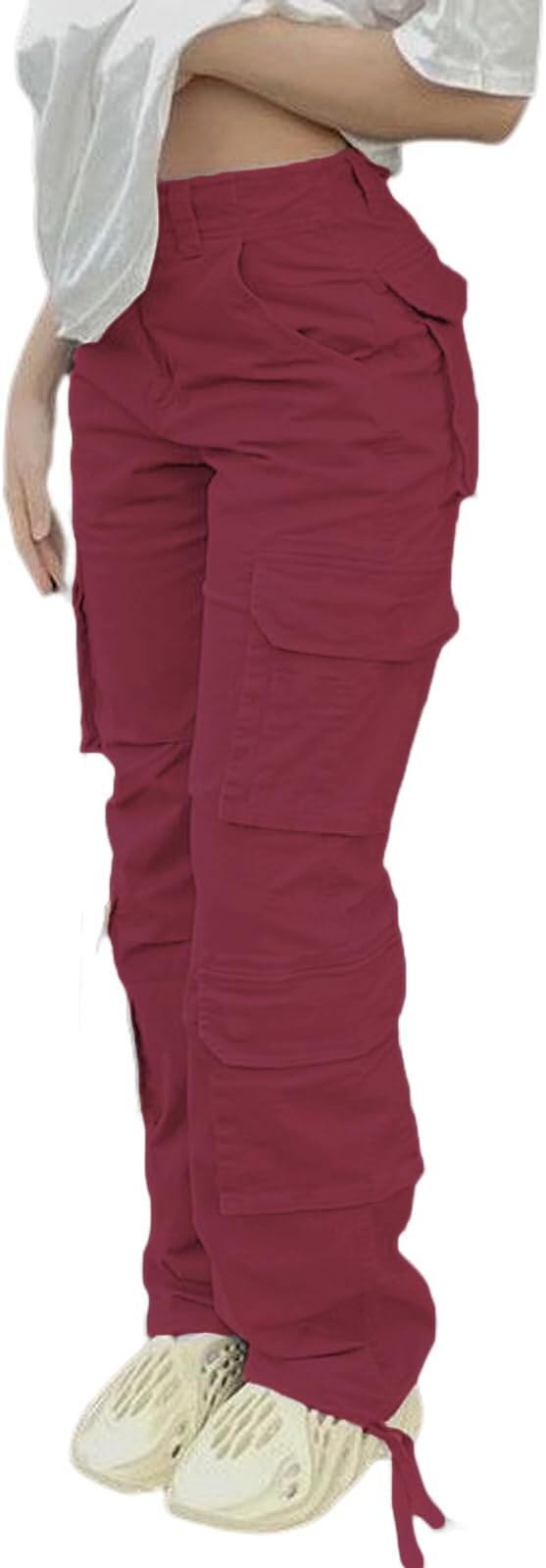 🔥8 Packs Only $25.98 🔥High Waisted Cargo Pants for Women with Pockets Streetwear