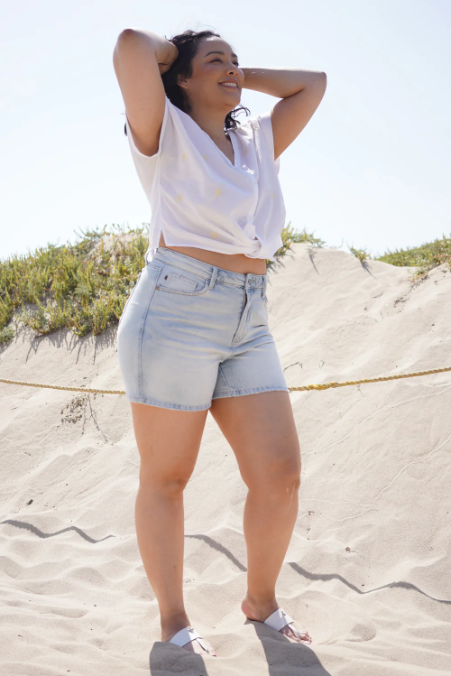 Tummy Control Stretchy Denim Jeans Shorts