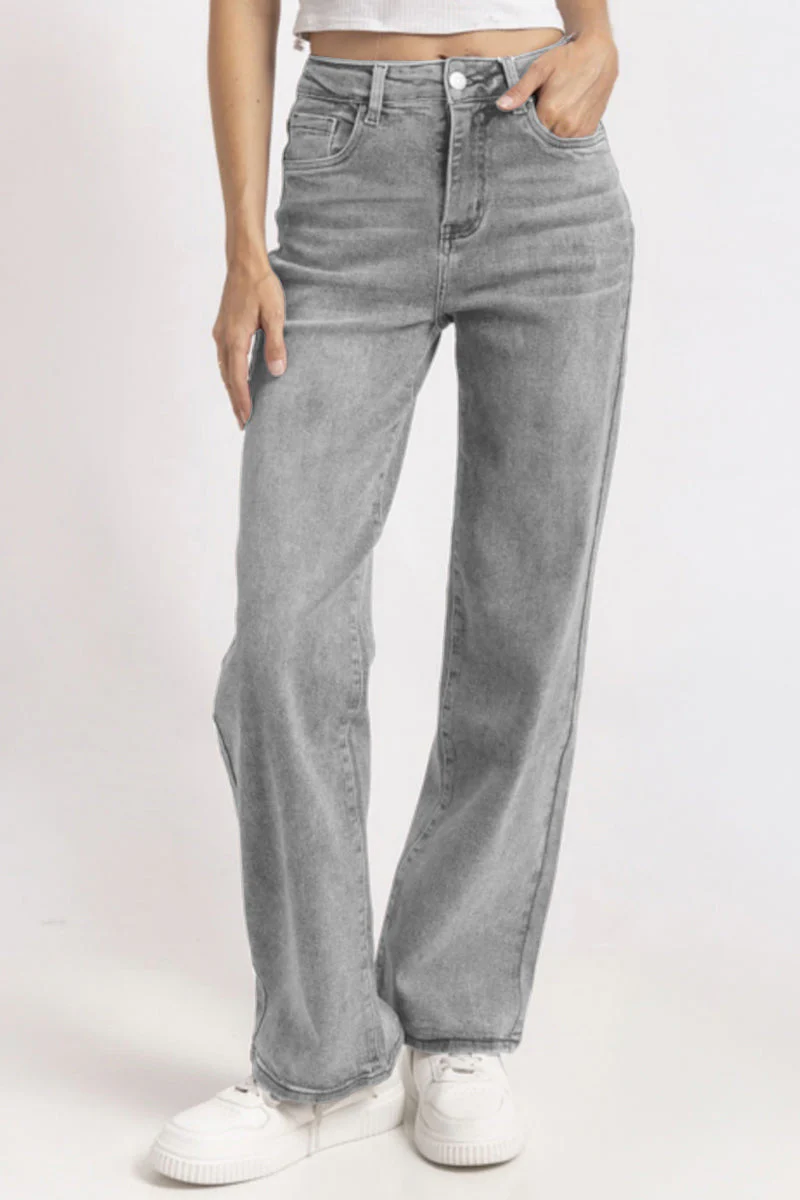 ⚡8-PACK for $26.99⚡- KatchMe Women's Minimalist High Waist Denim Stretch Wide Leg Jeans