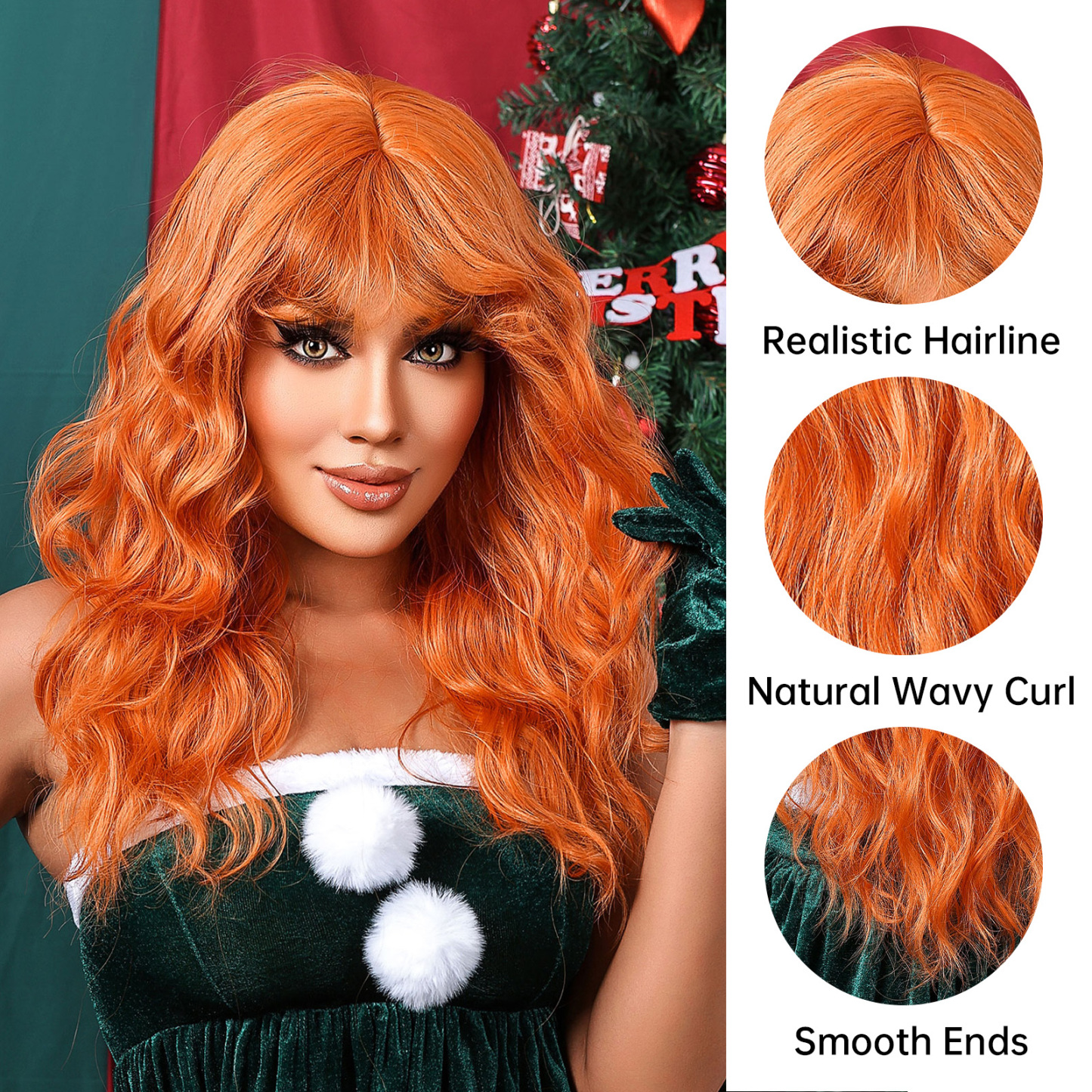 Ombre Pink Long wavy Synthetic Wig