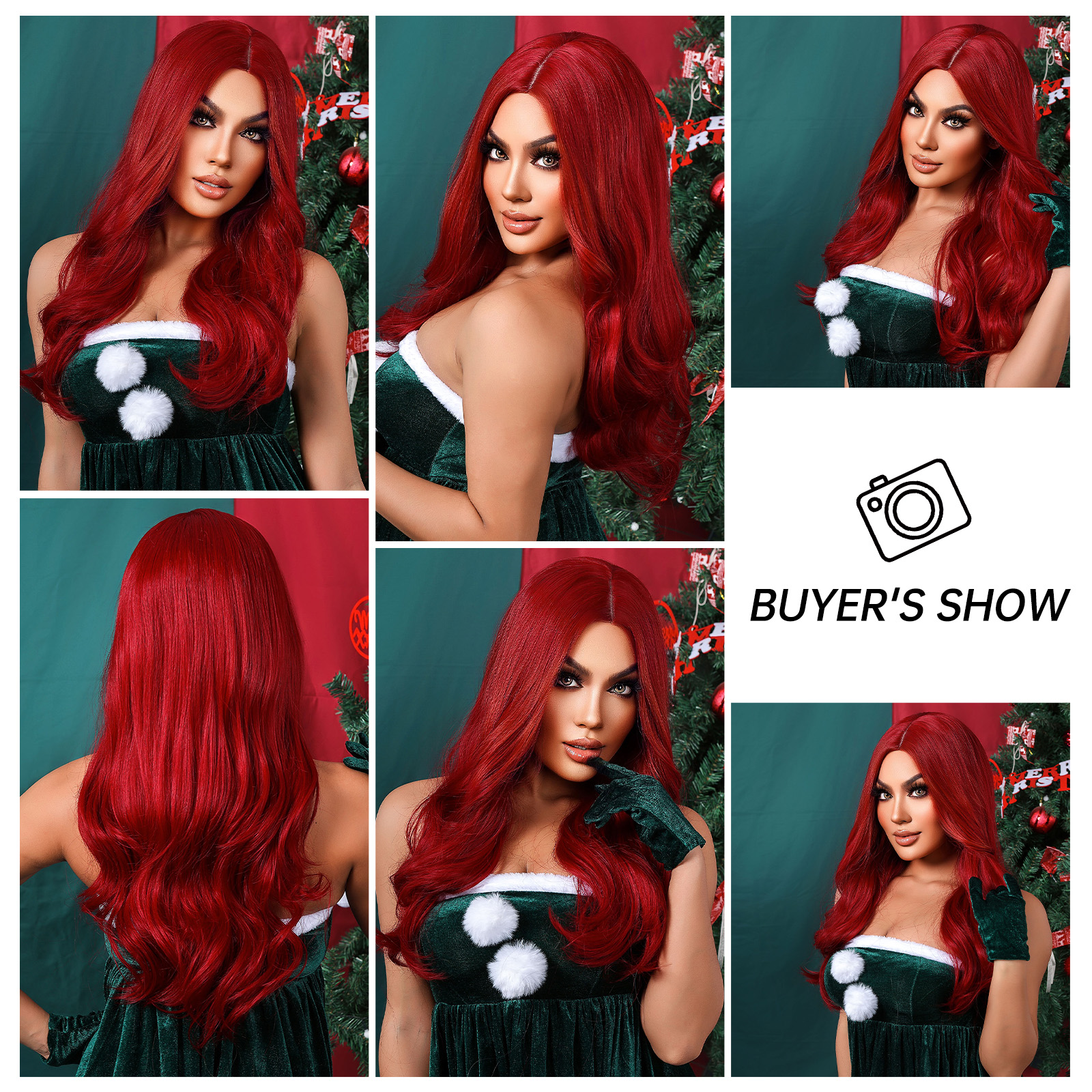 Dark Brown wave Long Synthetic Wig