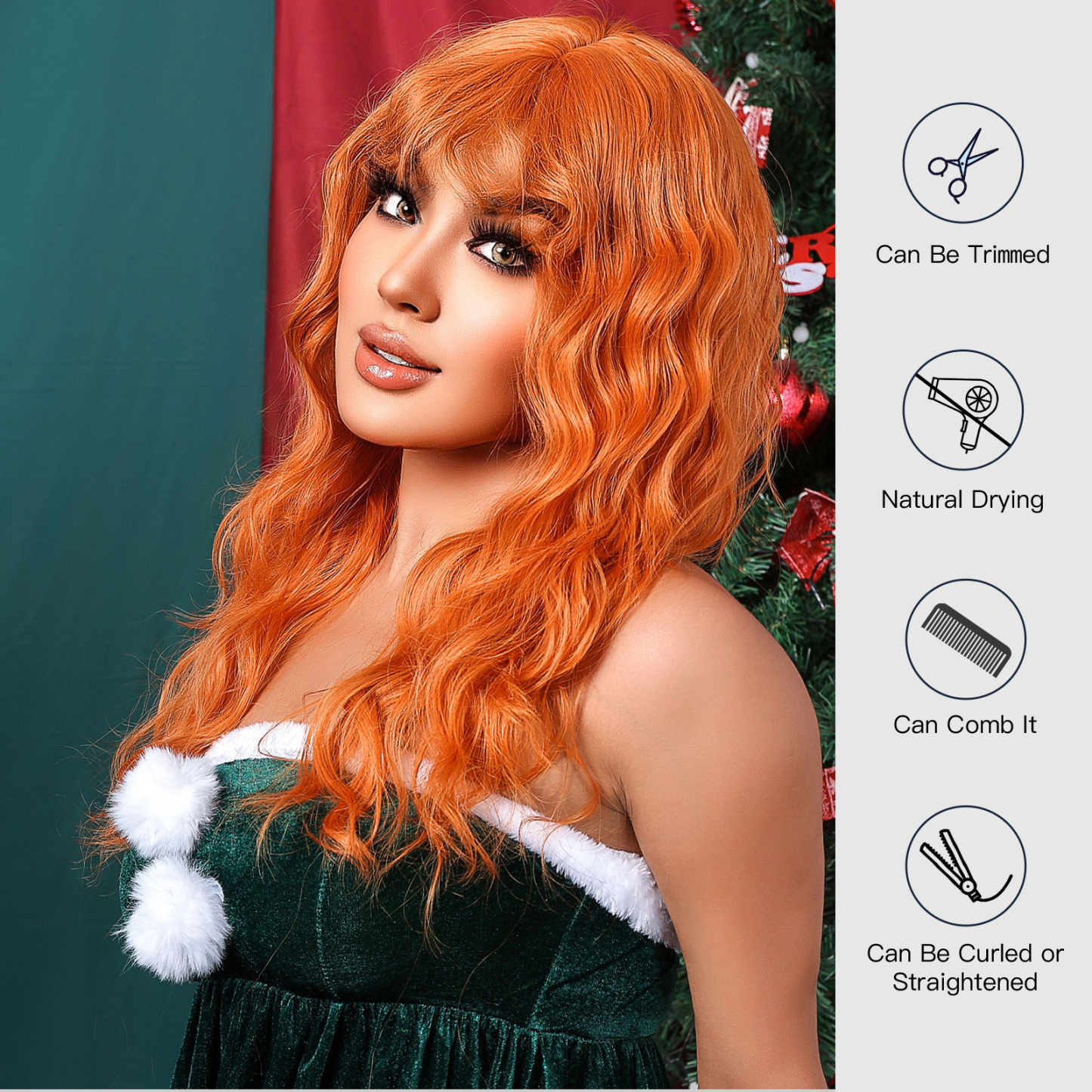 Ombre Pink Long wavy Synthetic Wig