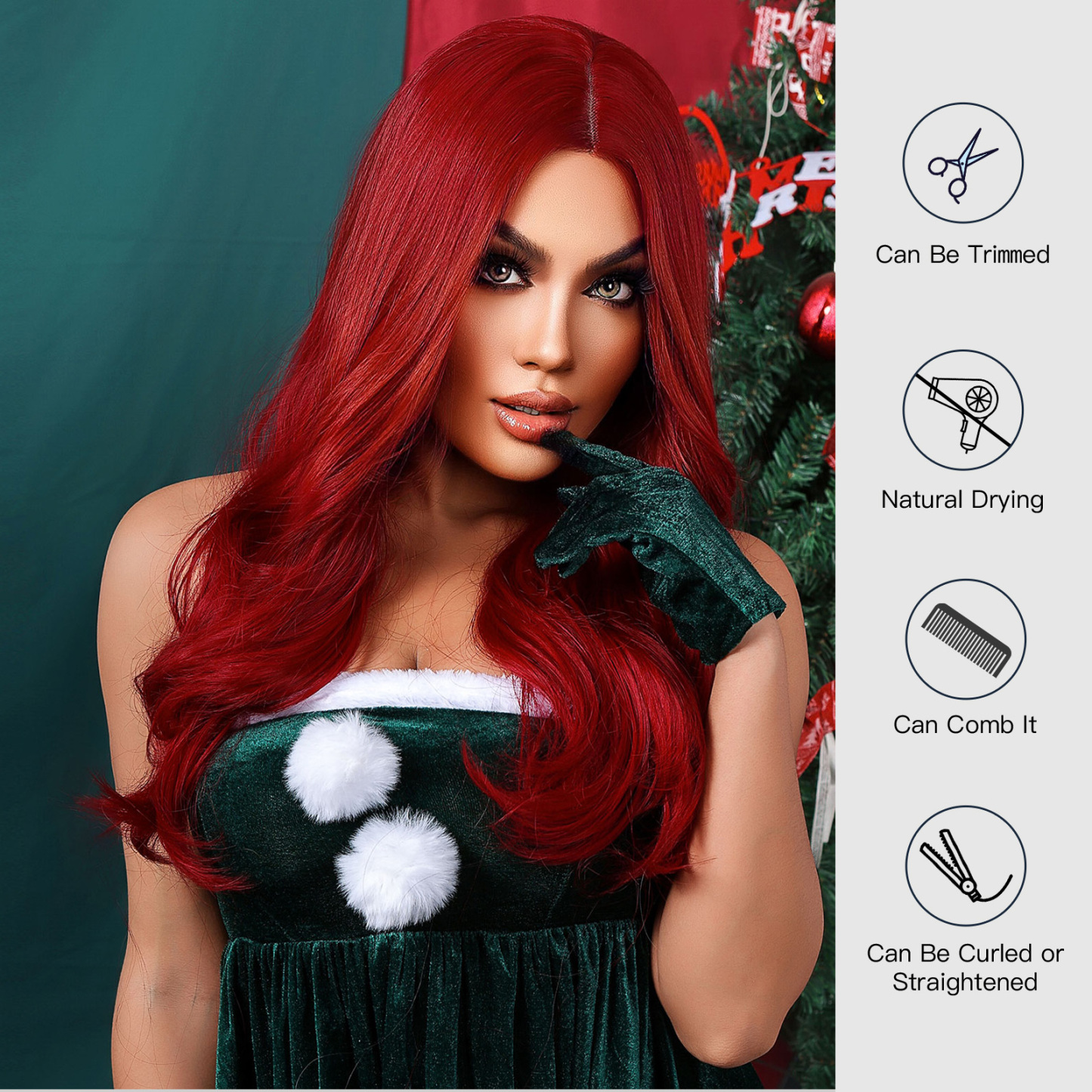 Dark Brown wave Long Synthetic Wig