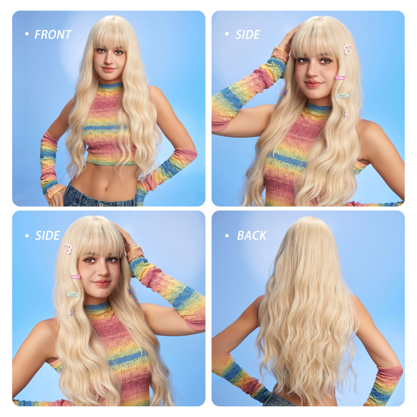 [Copy]Ombre Grey White Curly Synthetic Wig