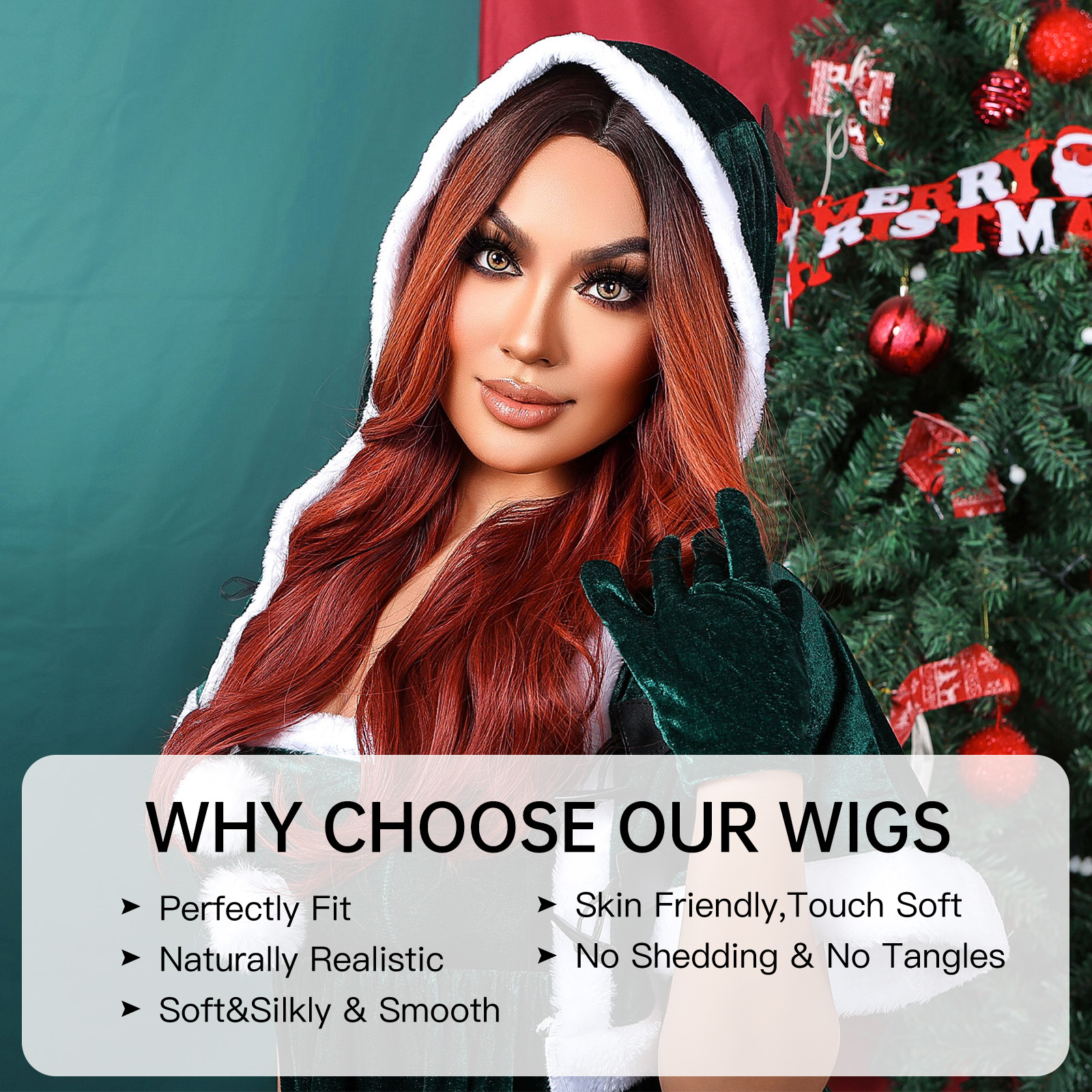 Long Dark Brown wave  Synthetic Wig  