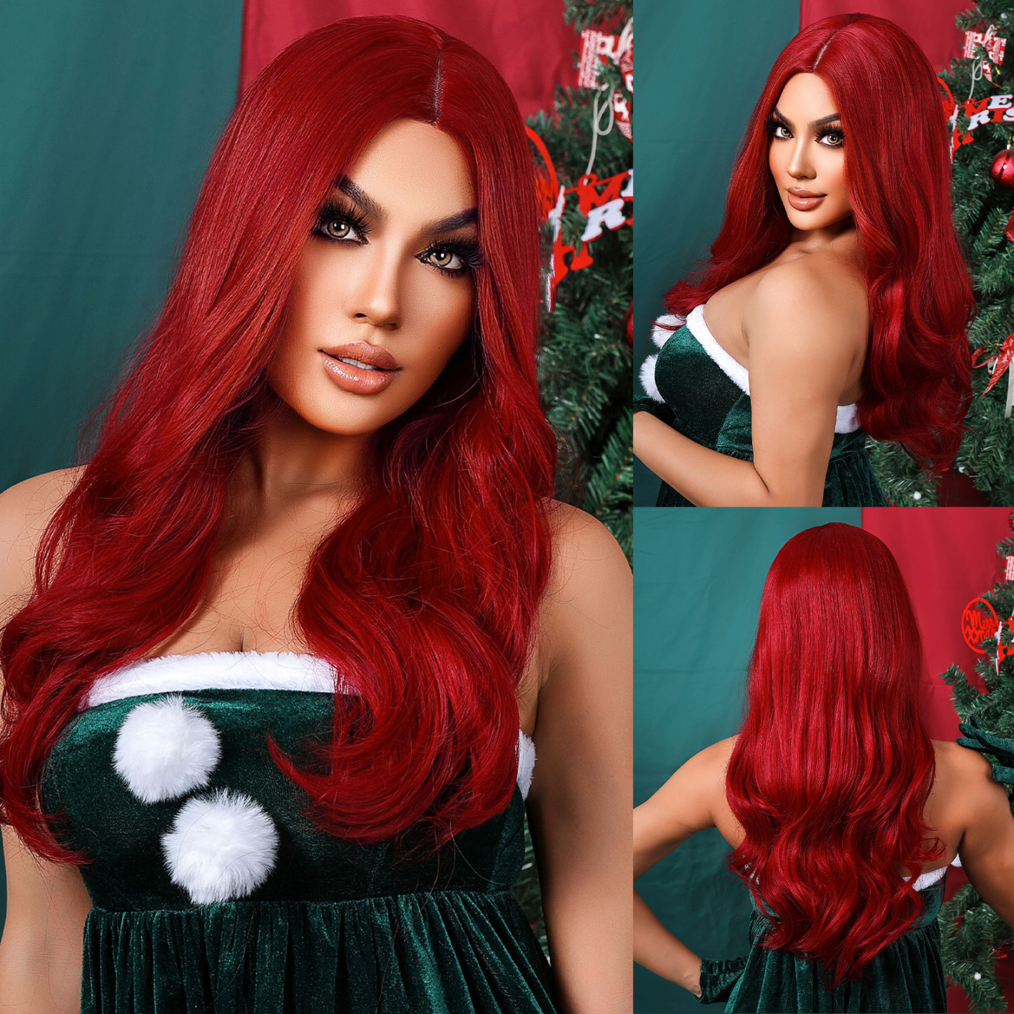 Dark Brown wave Long Synthetic Wig