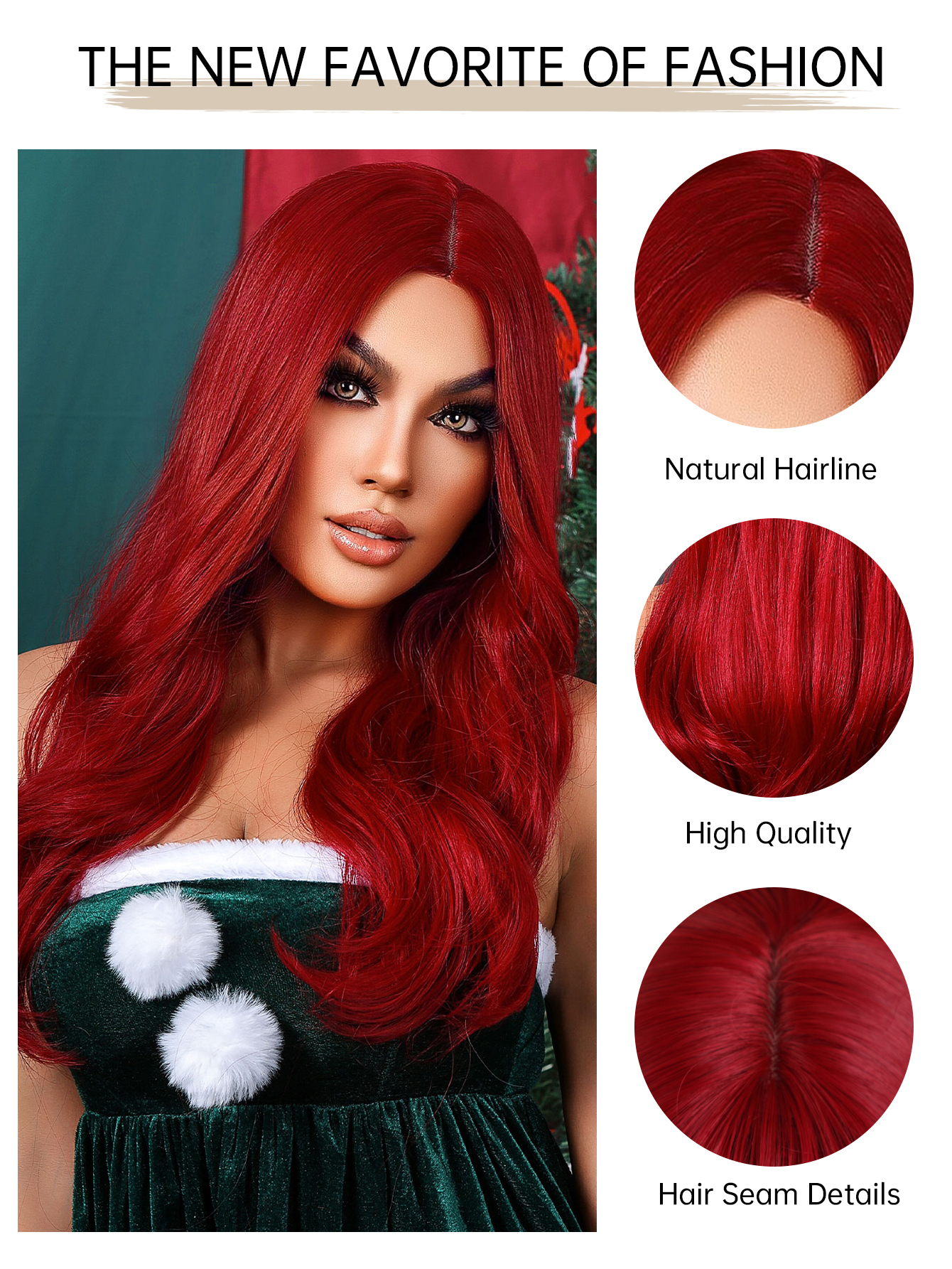 Dark Brown wave Long Synthetic Wig