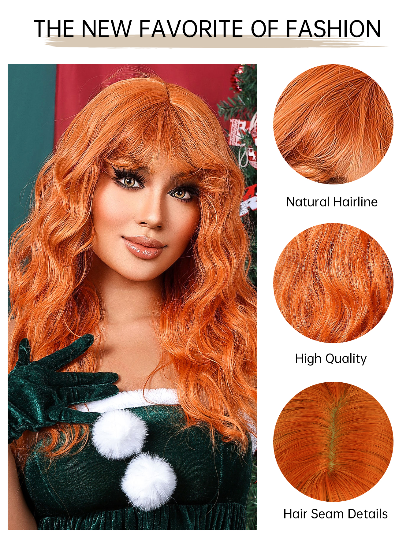 Ombre Pink Long wavy Synthetic Wig