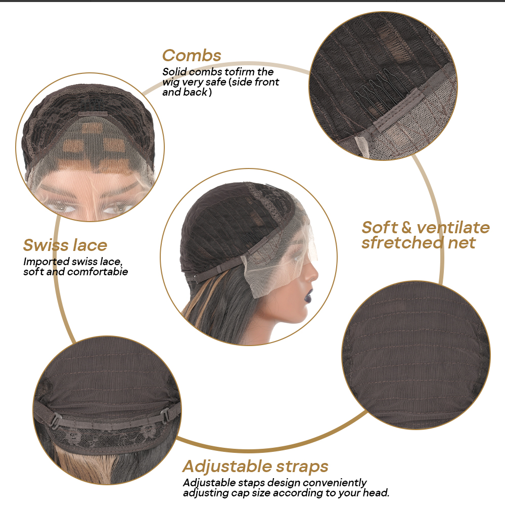 Grey Synthetic Front Lace Wig