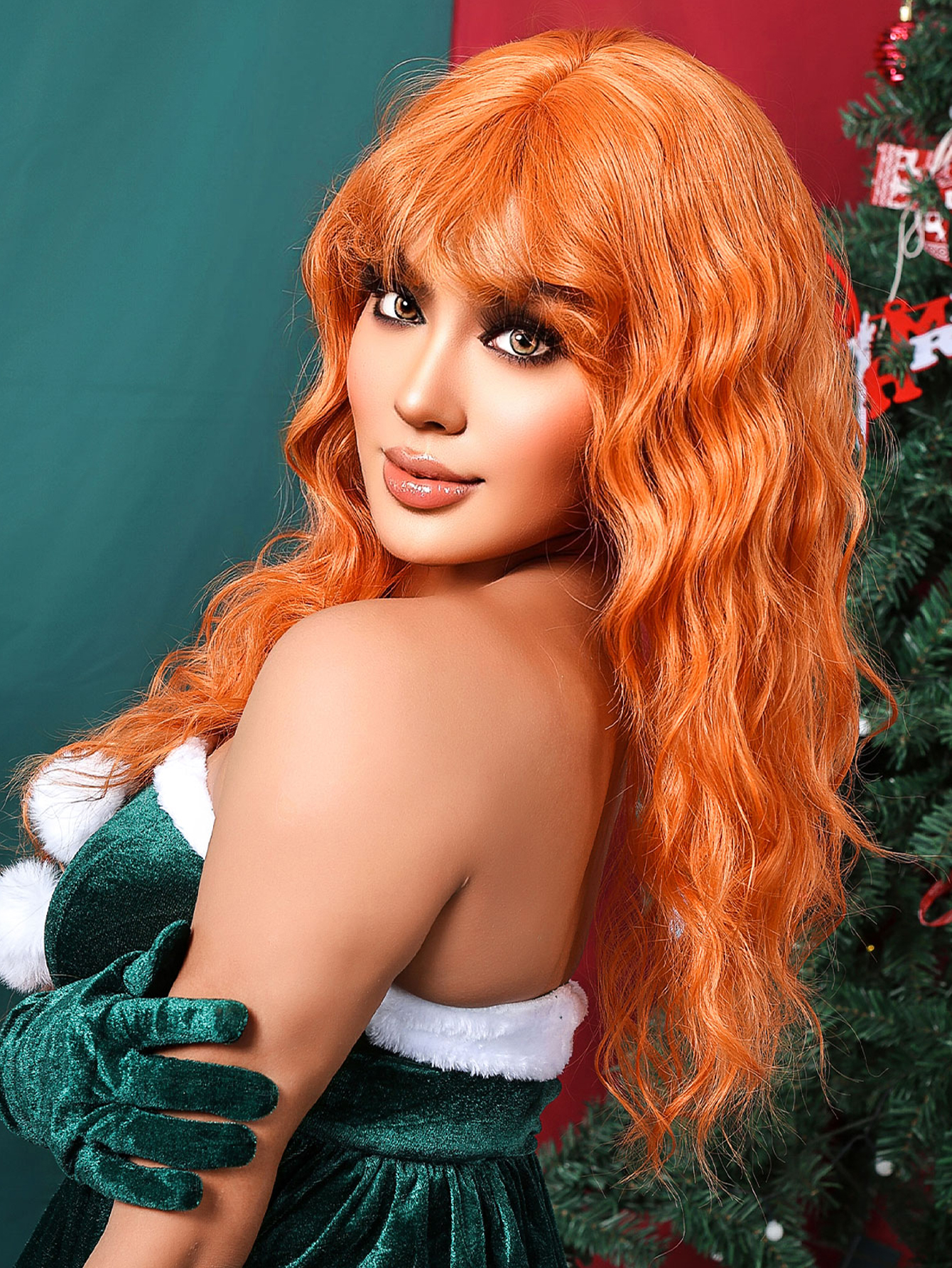 Ombre Pink Long wavy Synthetic Wig