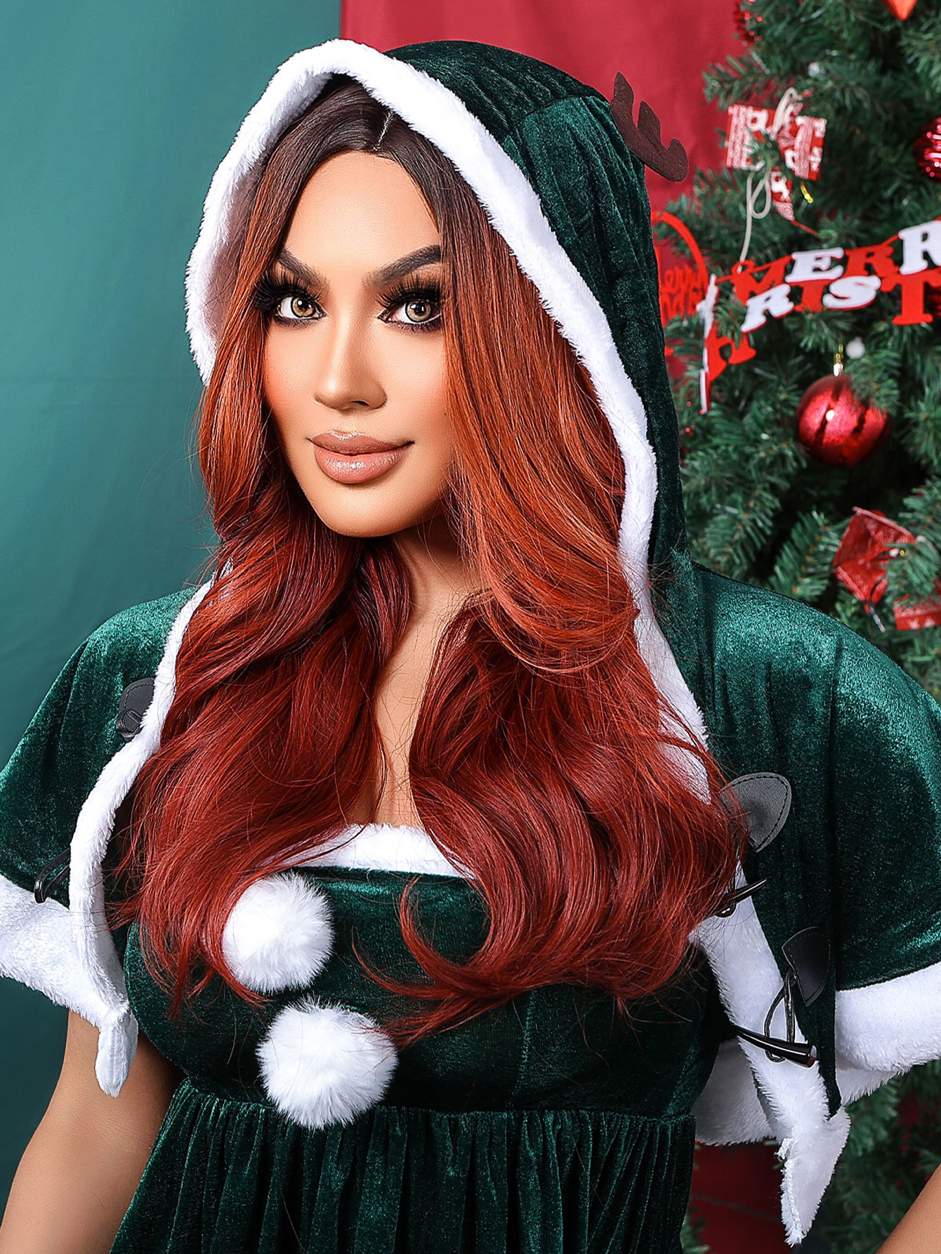 Long Dark Brown wave  Synthetic Wig  