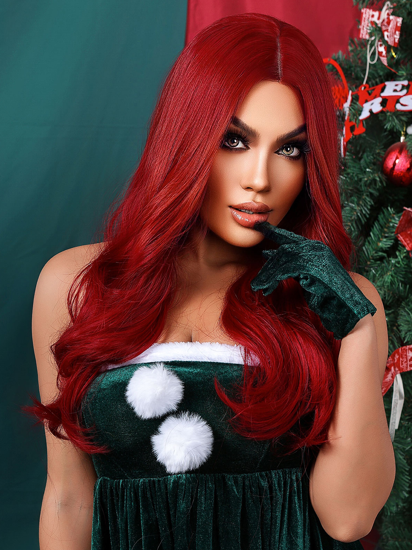 Dark Brown wave Long Synthetic Wig