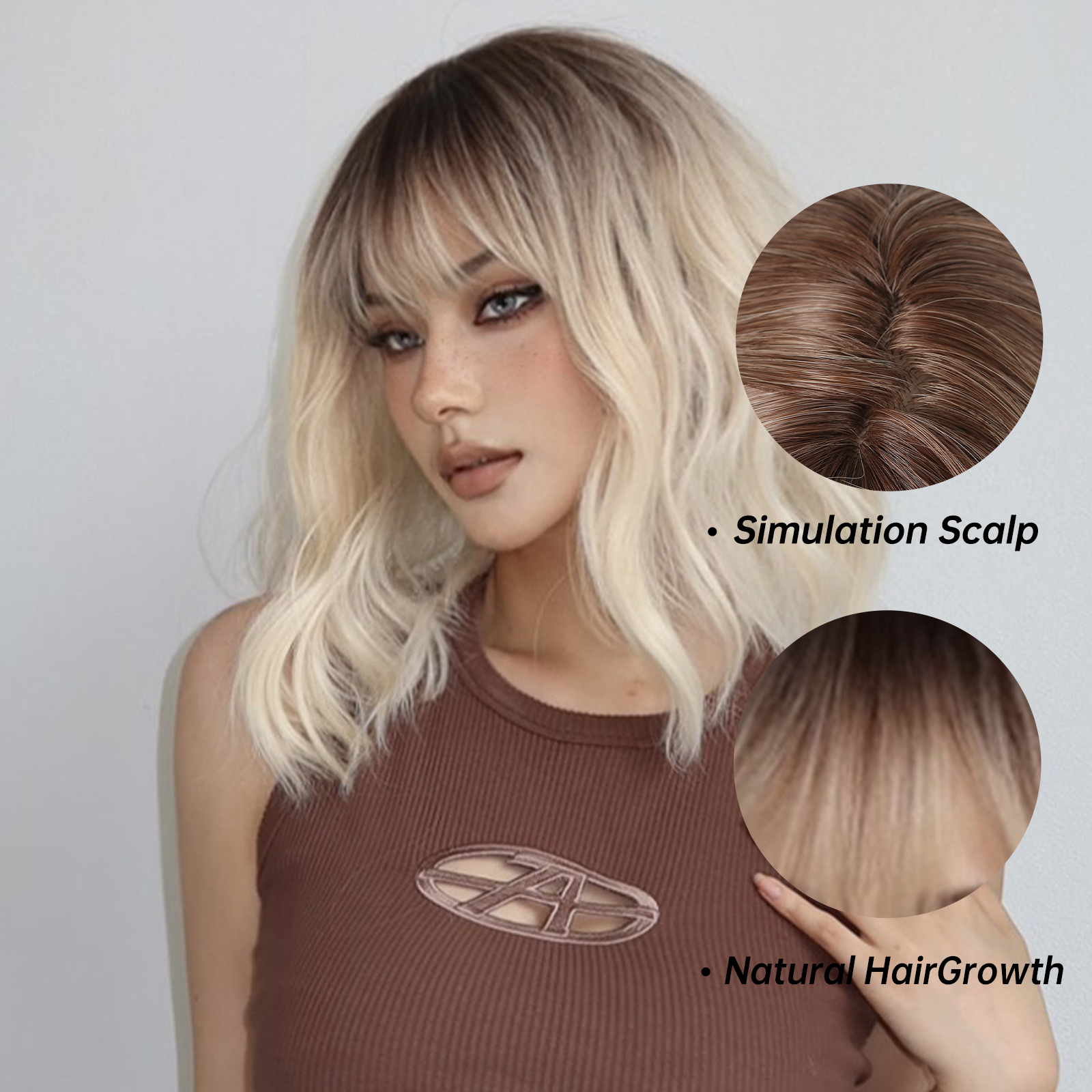 Ombre Brown Synthetic Wig
