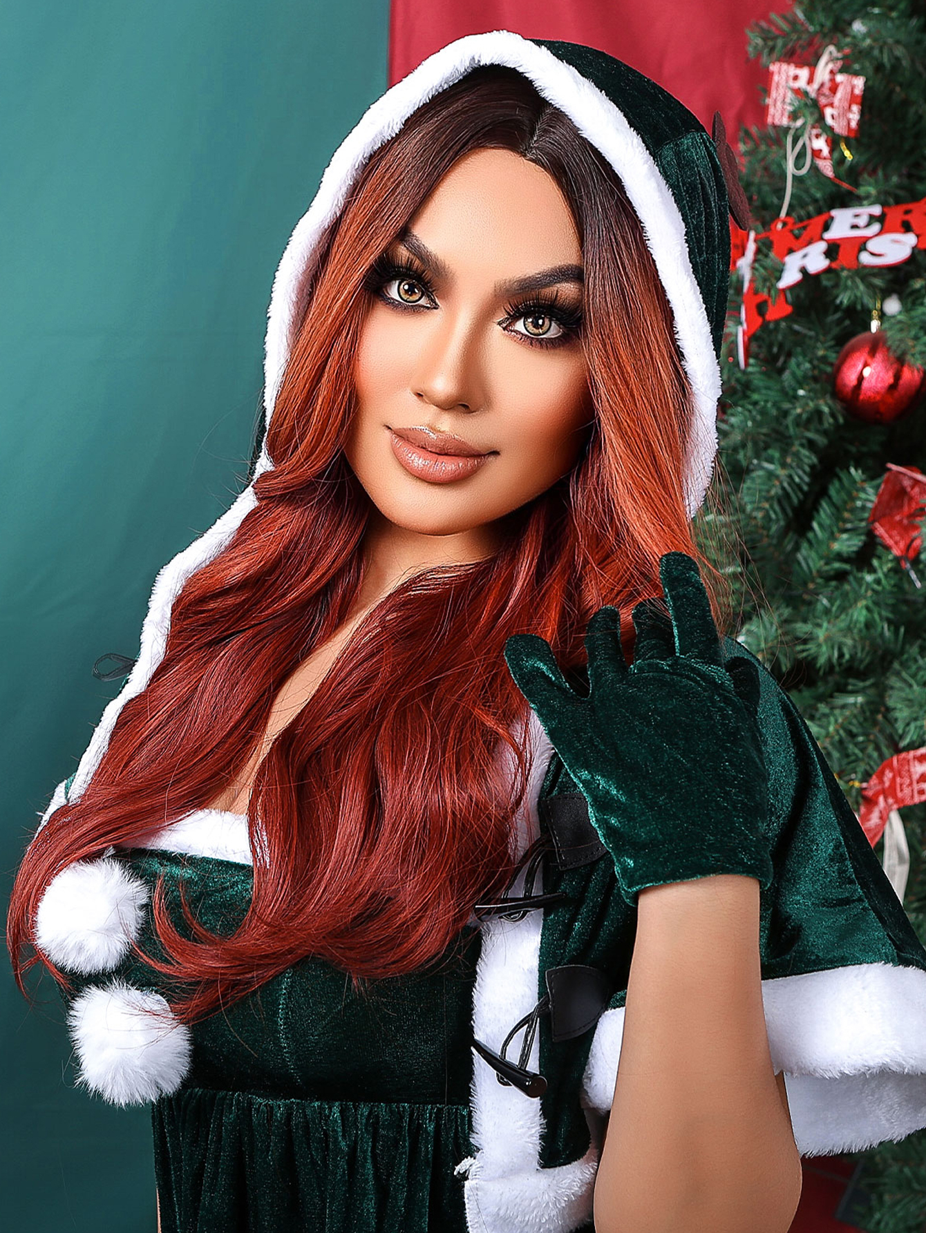 Long Dark Brown wave  Synthetic Wig  