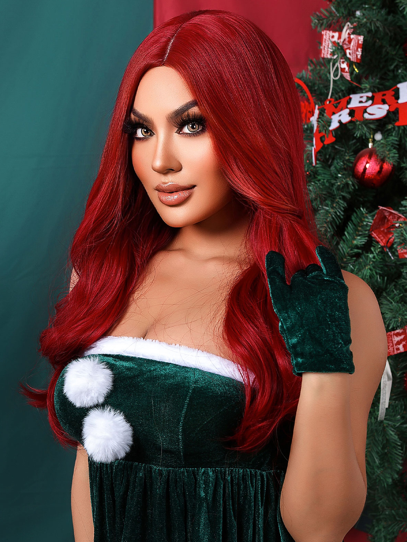 Dark Brown wave Long Synthetic Wig