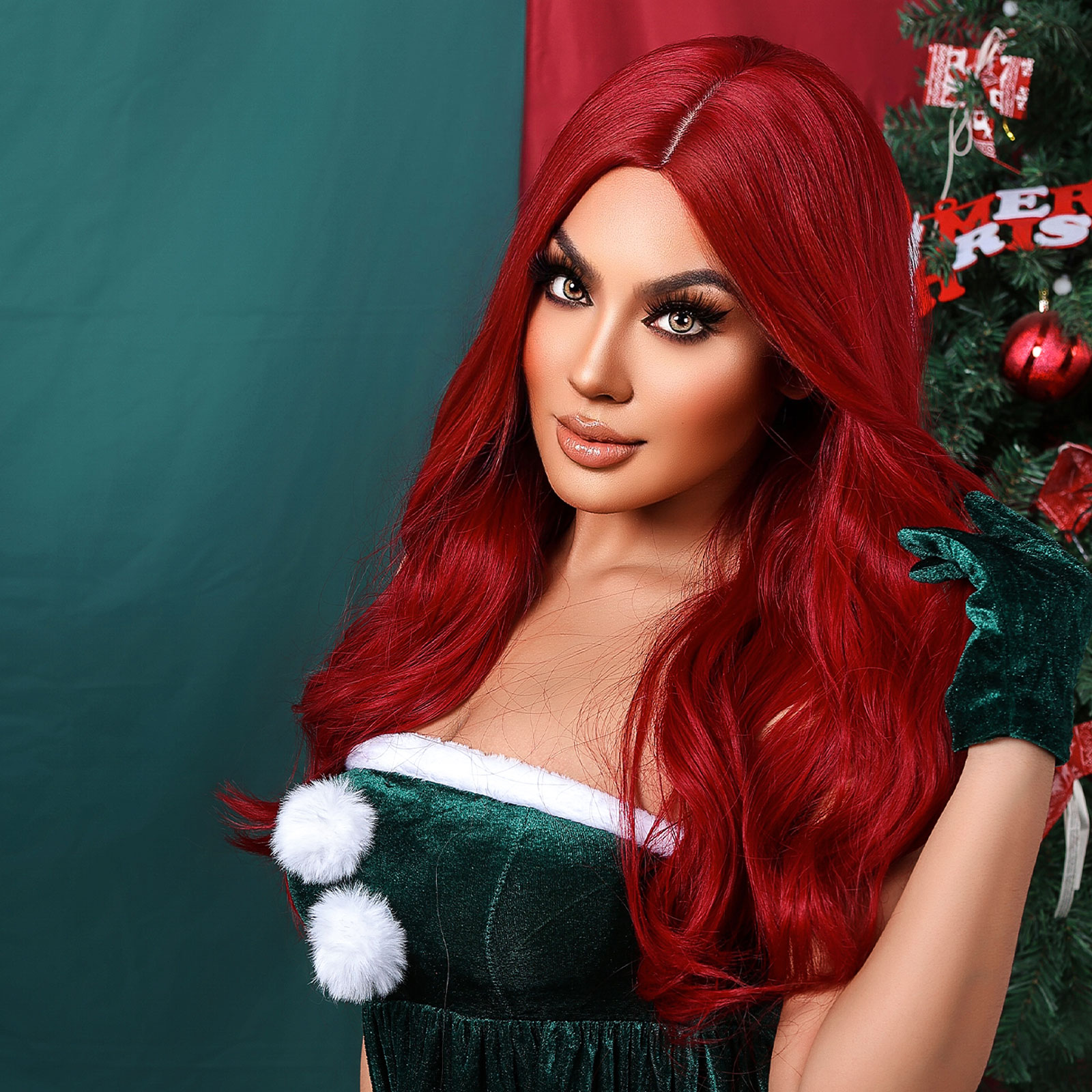 Dark Brown wave Long Synthetic Wig