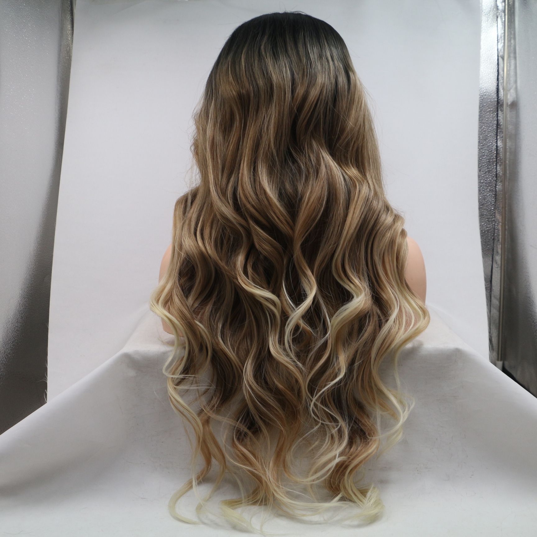 Brown Long wave Synthetic Front Lace Wig